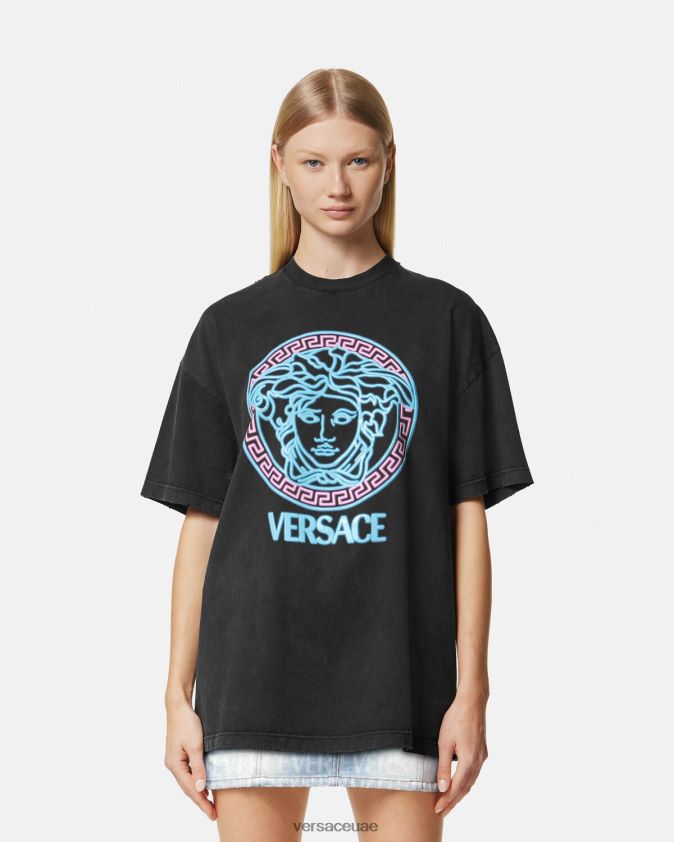 نحيف تيشيرت بطبعة شعار ميدوسا Versace أسود 0FVD2J134 ملابس