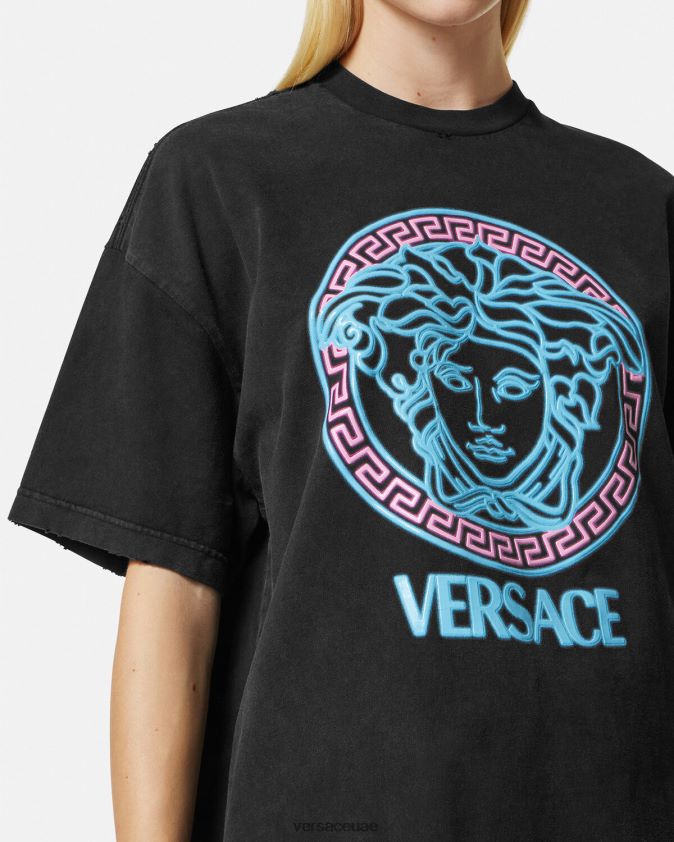 نحيف تيشيرت بطبعة شعار ميدوسا Versace أسود 0FVD2J134 ملابس