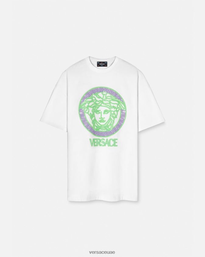 نحيف تيشيرت بطبعة شعار ميدوسا Versace أبيض 0FVD2J135 ملابس