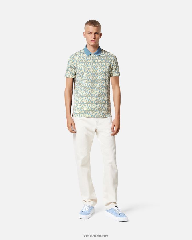 رجال كل انحاء لعبة البولو بأكمام قصيرة Versace مطبعة 0FVD2J1355 ملابس