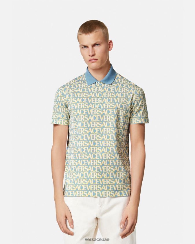 رجال كل انحاء لعبة البولو بأكمام قصيرة Versace مطبعة 0FVD2J1355 ملابس