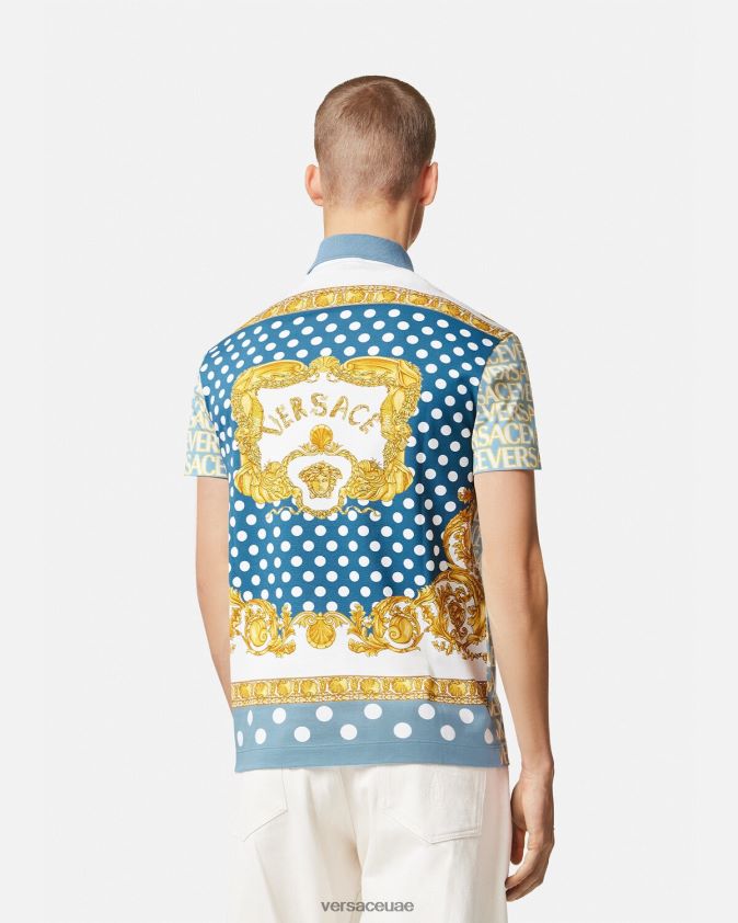 رجال كل انحاء لعبة البولو بأكمام قصيرة Versace مطبعة 0FVD2J1355 ملابس