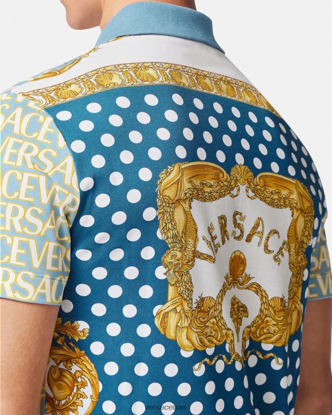 رجال كل انحاء لعبة البولو بأكمام قصيرة Versace مطبعة 0FVD2J1355 ملابس