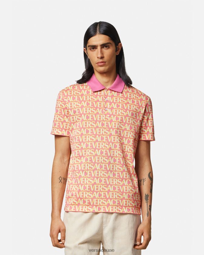رجال كل انحاء لعبة البولو بأكمام قصيرة Versace مطبعة 0FVD2J1356 ملابس