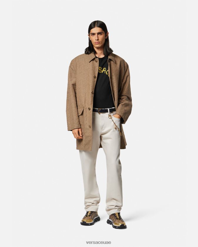 رجال تيشيرت بشعار صدف الباروك Versace أسود 0FVD2J1359 ملابس