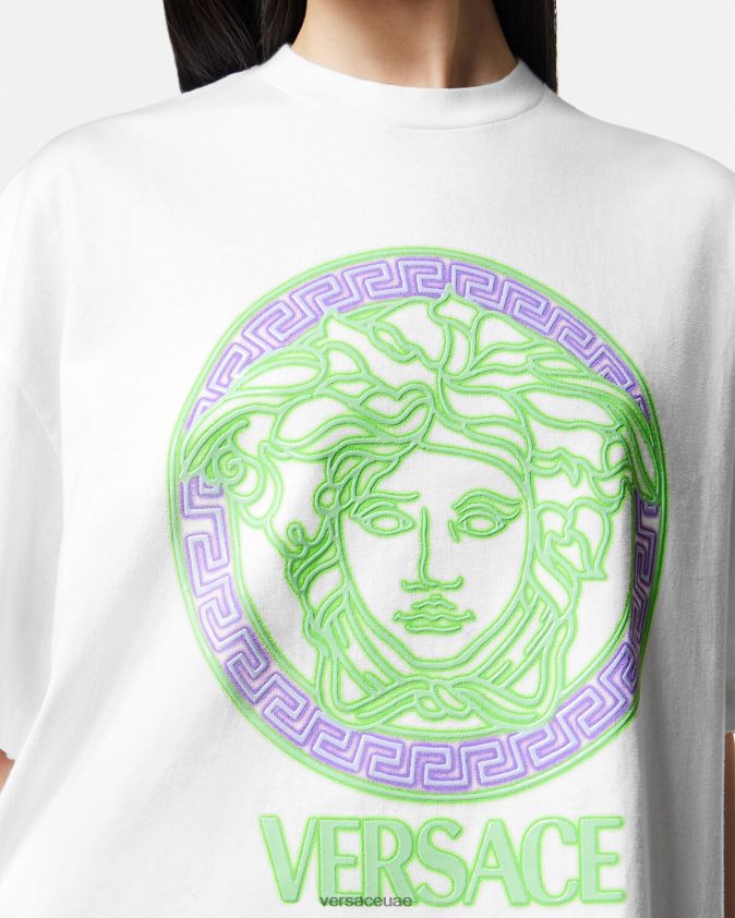 نحيف تيشيرت بطبعة شعار ميدوسا Versace أبيض 0FVD2J135 ملابس