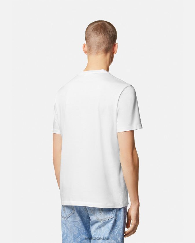 رجال تيشيرت بشعار صدف الباروك Versace أبيض 0FVD2J1360 ملابس
