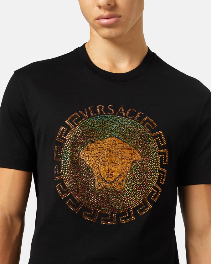 رجال تي شيرت كريستال ميدوسا Versace أسود 0FVD2J1374 ملابس