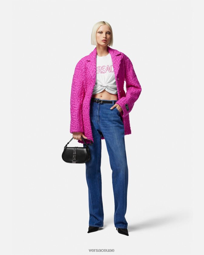 نحيف تي شيرت بشعار دبوس الأمان Versace أبيض 0FVD2J138 ملابس