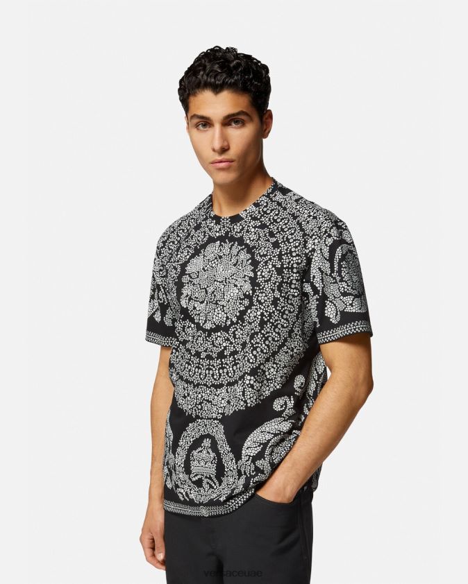 رجال تي شيرت صورة ظلية باروكو Versace أسود 0FVD2J1392 ملابس