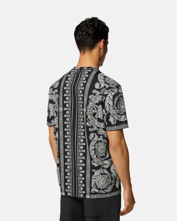 رجال تي شيرت صورة ظلية باروكو Versace أسود 0FVD2J1392 ملابس