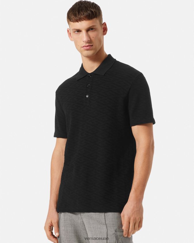 رجال قميص بولو لا اليونان Versace أسود 0FVD2J1394 ملابس