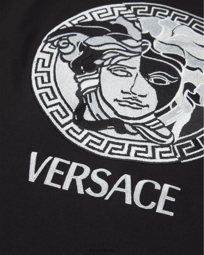 رجال تيشيرت بشعار ميدوسا Versace أسود 0FVD2J1397 ملابس