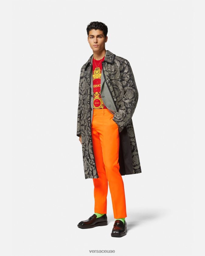 رجال تي شيرت شبكي من الكريستال الباروكي Versace أحمر 0FVD2J1401 ملابس