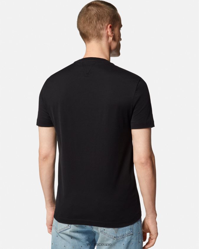 رجال تيشيرت بشعار كريستال اسكواش Versace أسود 0FVD2J1406 ملابس