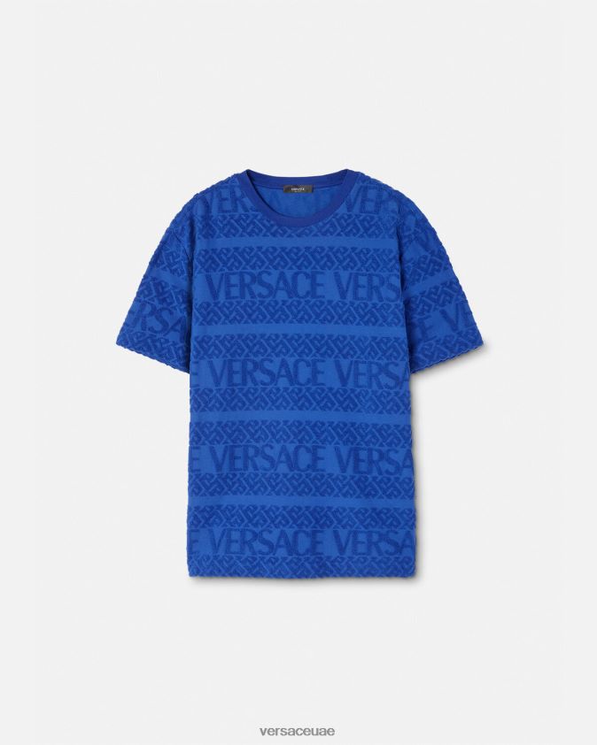 رجال كل انحاء تيري تي شيرت Versace أزرق 0FVD2J1407 ملابس