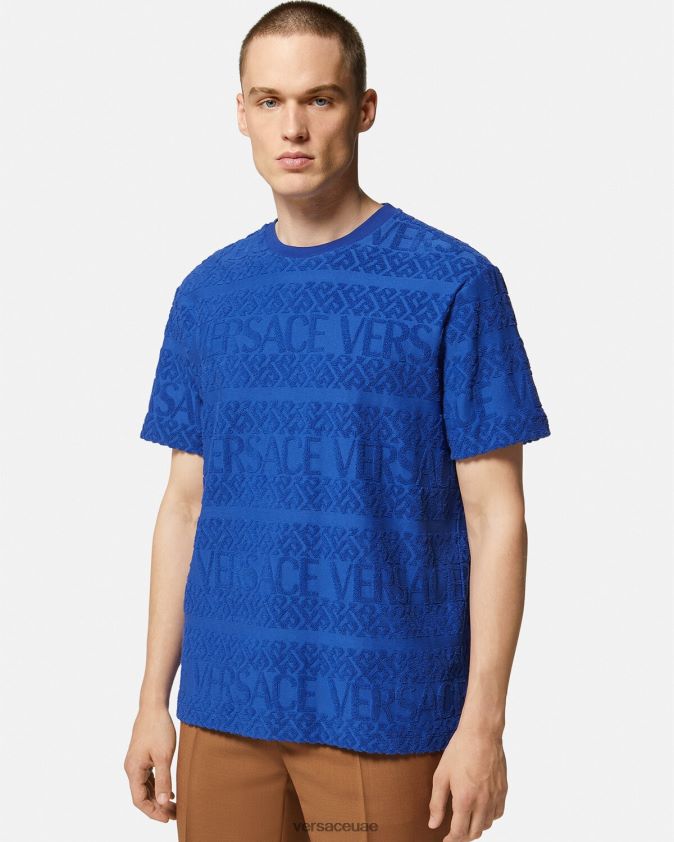 رجال كل انحاء تيري تي شيرت Versace أزرق 0FVD2J1407 ملابس