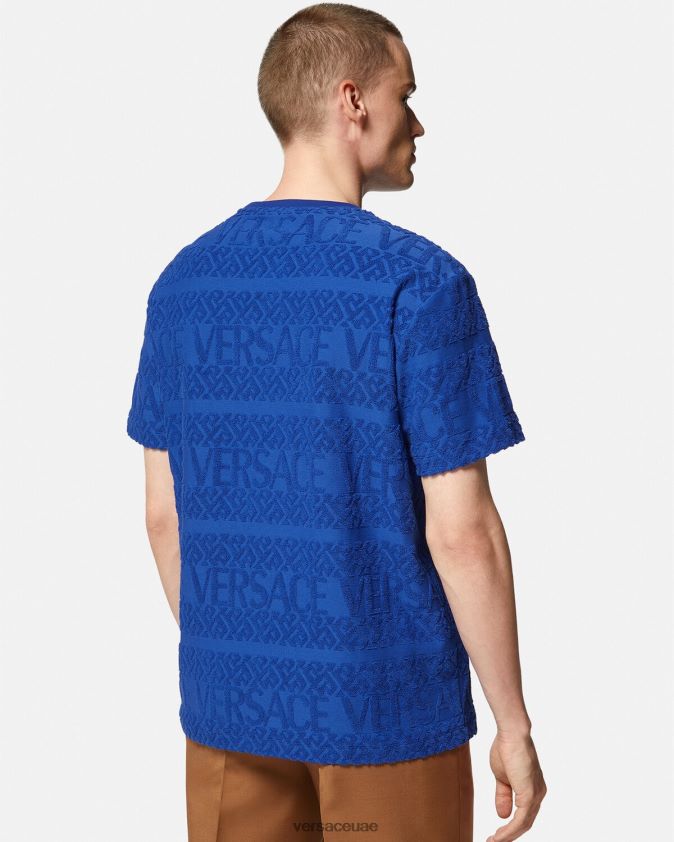 رجال كل انحاء تيري تي شيرت Versace أزرق 0FVD2J1407 ملابس