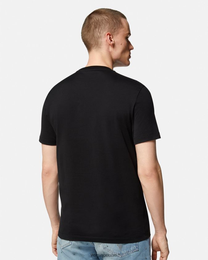 رجال تي شيرت بشعار لا اليونان Versace أسود 0FVD2J1409 ملابس