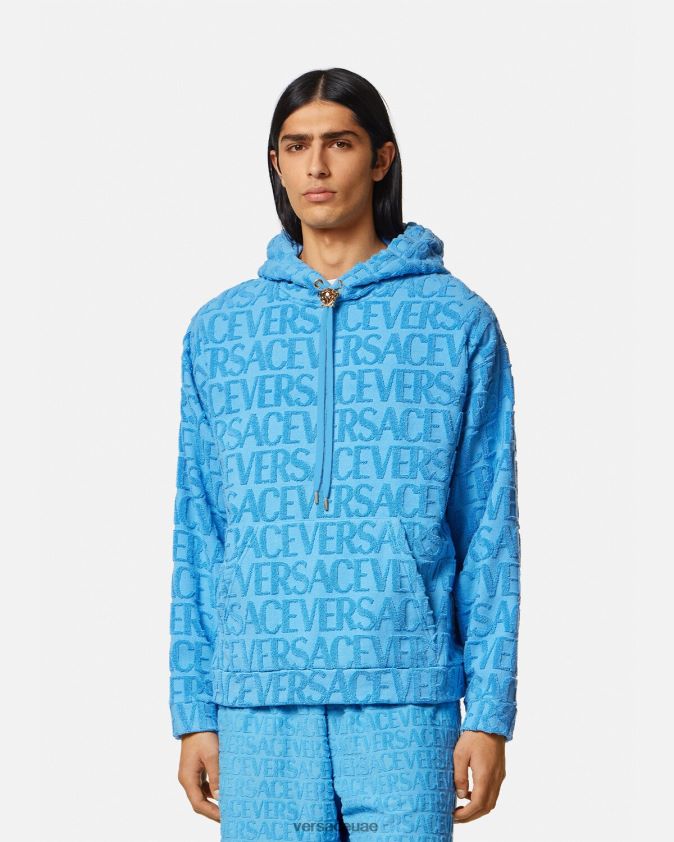 رجال هوديي المنشفة بالكامل Versace لون واحد 0FVD2J1412 ملابس
