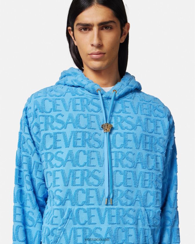 رجال هوديي المنشفة بالكامل Versace لون واحد 0FVD2J1412 ملابس