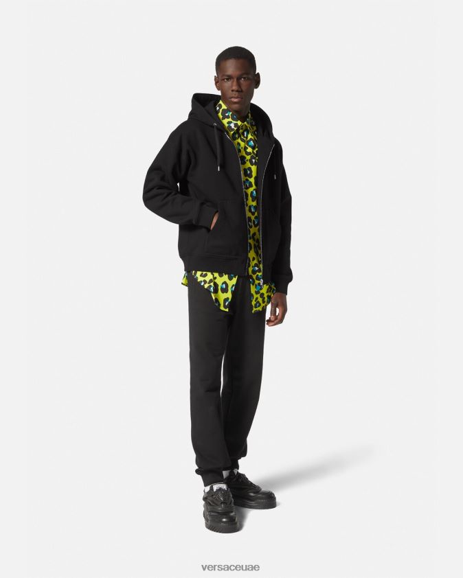 رجال هوديي بسحاب وشعار الماركة Versace أسود 0FVD2J1413 ملابس