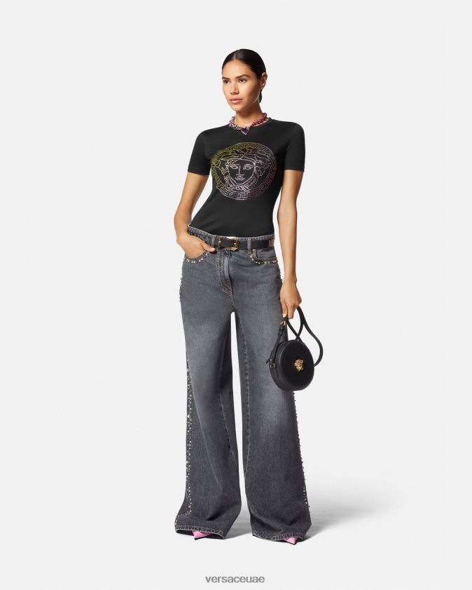 نحيف تي شيرت كريستال ميدوسا Versace أسود 0FVD2J141 ملابس
