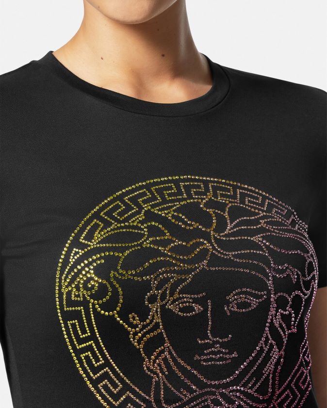 نحيف تي شيرت كريستال ميدوسا Versace أسود 0FVD2J141 ملابس