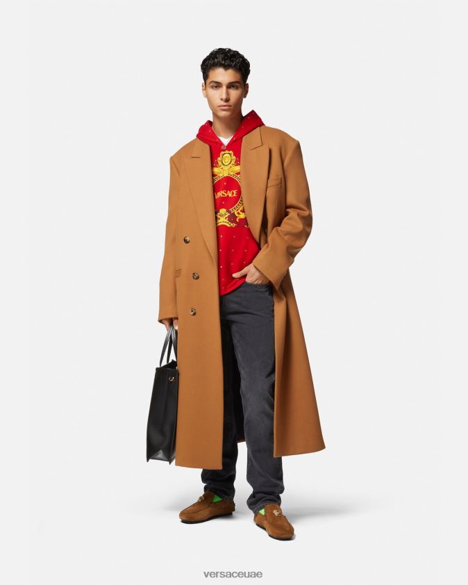 رجال هوديي شبكي من الكريستال الباروكي Versace أحمر 0FVD2J1421 ملابس