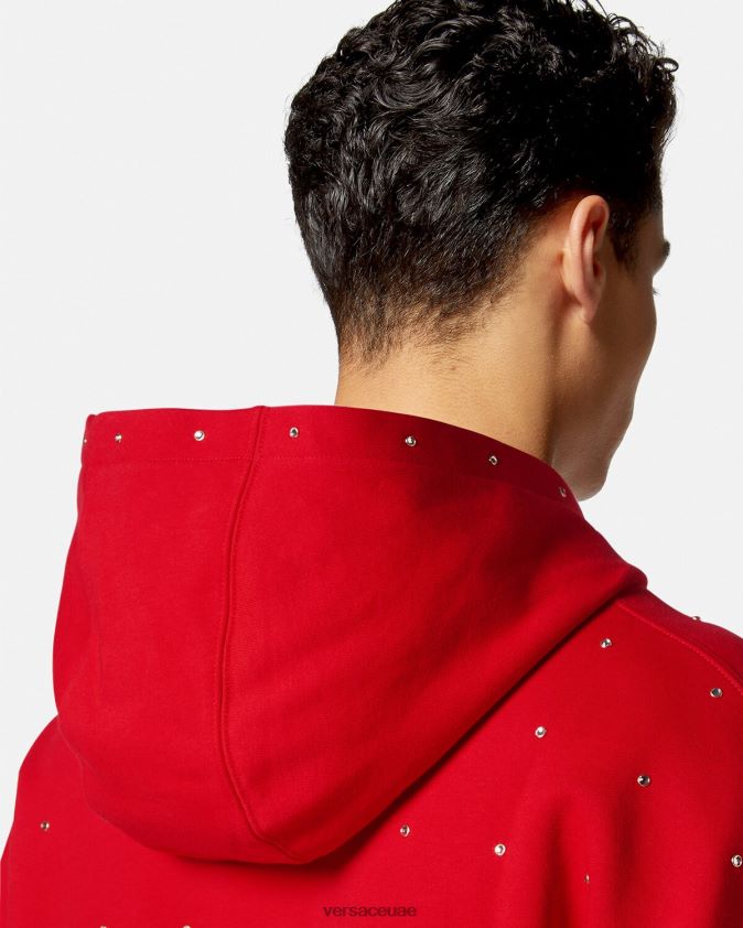 رجال هوديي شبكي من الكريستال الباروكي Versace أحمر 0FVD2J1421 ملابس
