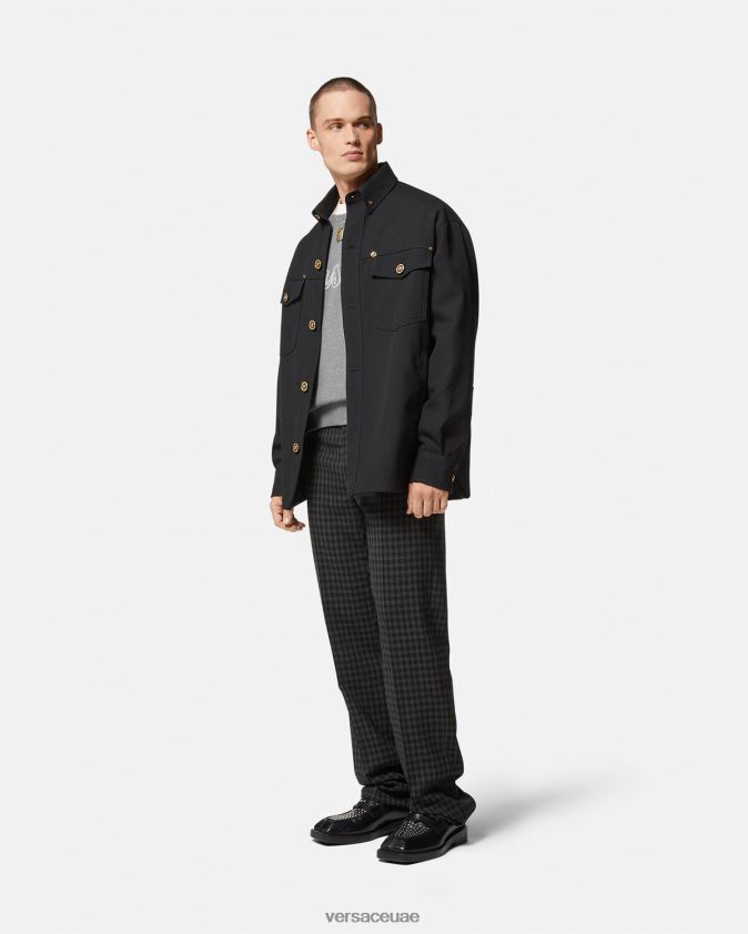 رجال سترة شعار اسكواش Versace رمادي 0FVD2J1424 ملابس