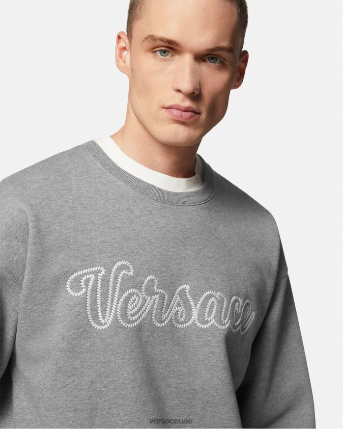 رجال سترة شعار اسكواش Versace رمادي 0FVD2J1424 ملابس