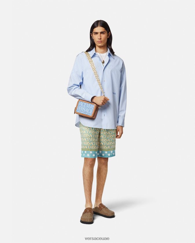 رجال كل انحاء السراويل الكتان Versace مطبعة 0FVD2J1439 ملابس