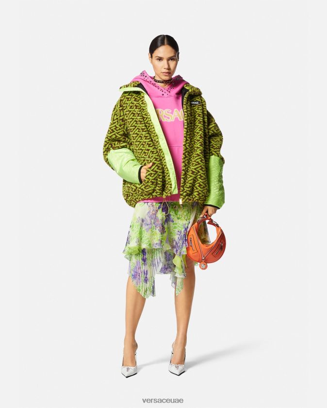 نحيف هوديي مرصع بشعار متعثر Versace لون القرنفل 0FVD2J143 ملابس