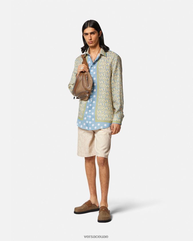رجال الباروك شورت شامبراي صورة ظلية Versace اللون البيج 0FVD2J1441 ملابس