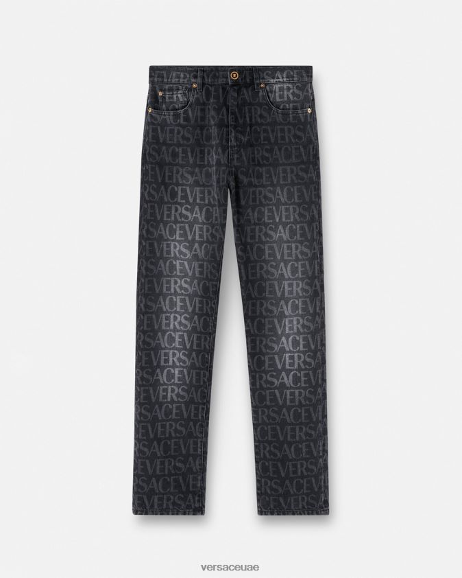 رجال انحاء الجينز Versace أسود وطباعة 0FVD2J1446 ملابس