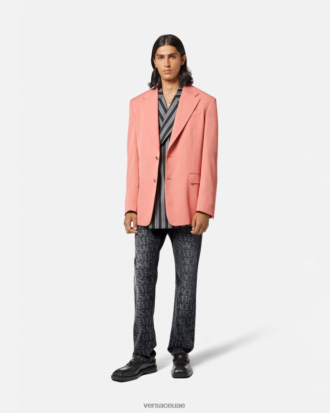 رجال انحاء الجينز Versace أسود وطباعة 0FVD2J1446 ملابس