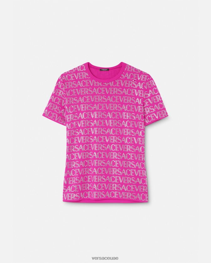 نحيف الكريستال كل انحاء تي شيرت Versace ضارب الى الحمرة 0FVD2J146 ملابس