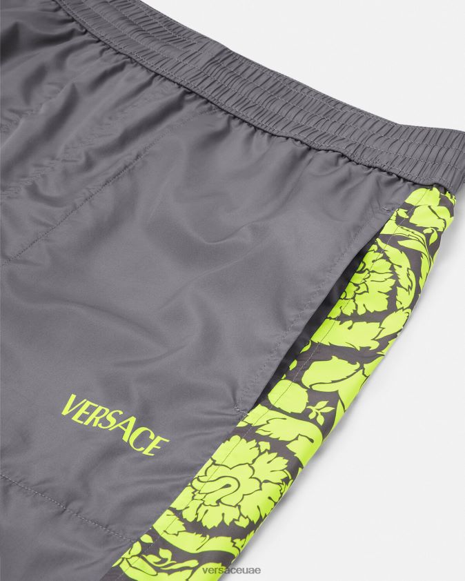 رجال باروكو سروال رياضي خيالي Versace الرمادي والجير 0FVD2J1460 ملابس