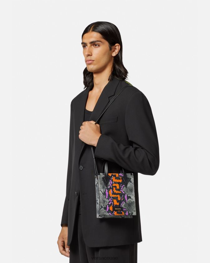 رجال حقيبة كروس بطبعة جلد الثعبان اليوناني Versace متعدد الألوان 0FVD2J1474 أكياس