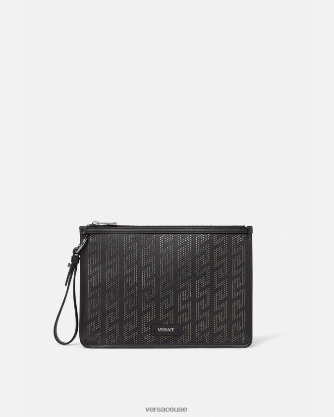 رجال حقيبة كروس يونانية مرصعة Versace أسود 0FVD2J1475 أكياس