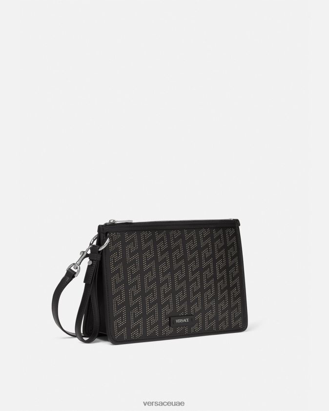 رجال حقيبة كروس يونانية مرصعة Versace أسود 0FVD2J1475 أكياس
