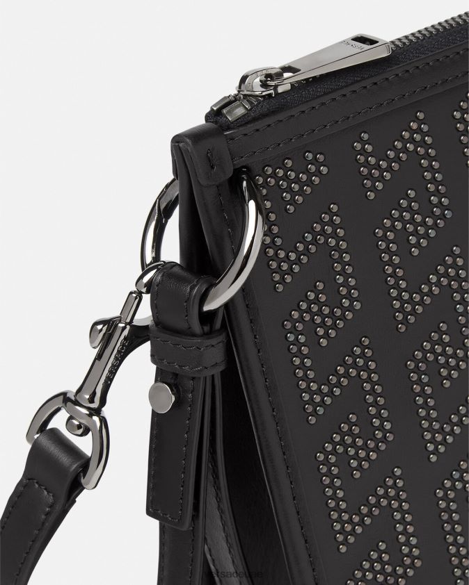 رجال حقيبة كروس يونانية مرصعة Versace أسود 0FVD2J1475 أكياس