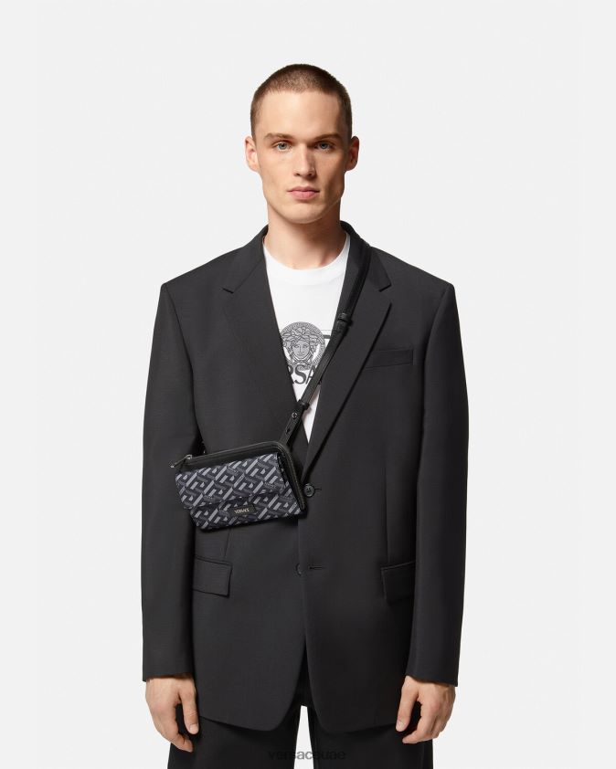 رجال حقيبة لا غريكا المميزة Versace أسود اللون الرمادي 0FVD2J1484 أكياس