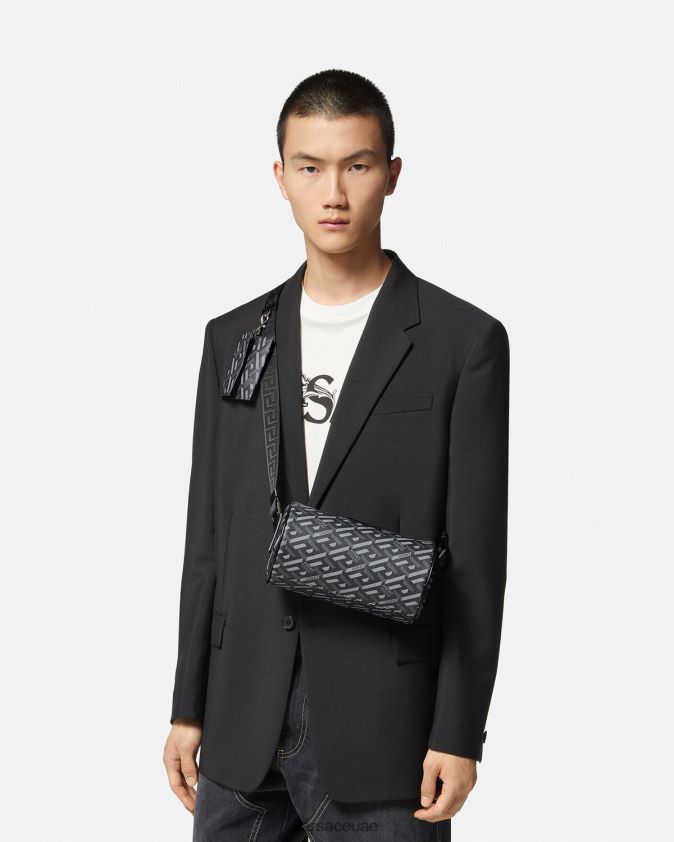 رجال حقيبة لا غريكا المميزة Versace أسود اللون الرمادي 0FVD2J1485 أكياس