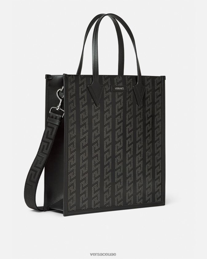 رجال حقيبة يد يونانية طويلة مرصعة Versace أسود 0FVD2J1489 أكياس