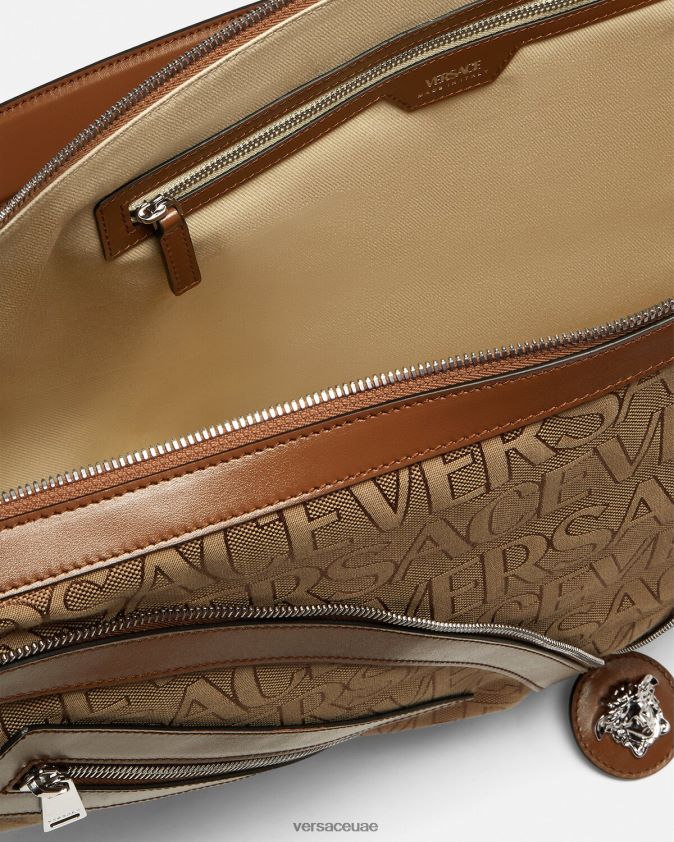 رجال تكرار كل انحاء حقيبة المتشرد الكبيرة Versace بني 0FVD2J1499 أكياس