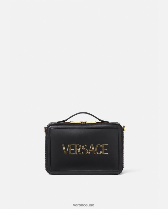 رجال حقيبة ساعي مرصعة بالشعار Versace أسود 0FVD2J1502 أكياس
