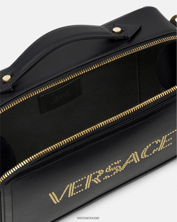 رجال حقيبة ساعي مرصعة بالشعار Versace أسود 0FVD2J1502 أكياس