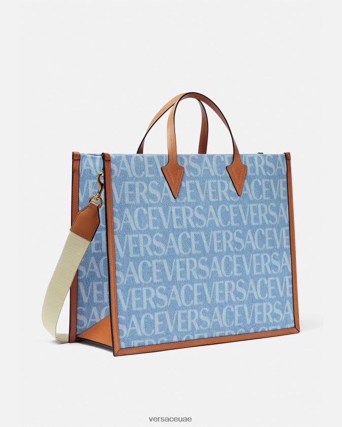 رجال حقيبة حمل من الدنيم بالكامل Versace أزرق 0FVD2J1505 أكياس